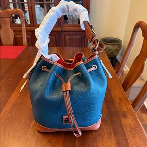 NWT Dooney & Bourke Pebble Leather Drawstring Bag
